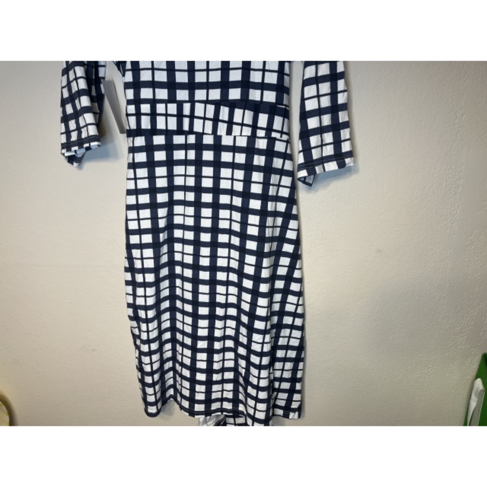 BABY BE MINE navy blue / white gingham pregnancy / postpartum robe S/M NEW - Picture 10 of 12